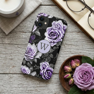 Vintage Lavender and Gray Rose  iPhone 11 Case
