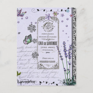 Vintage Lavender Collage Postcard