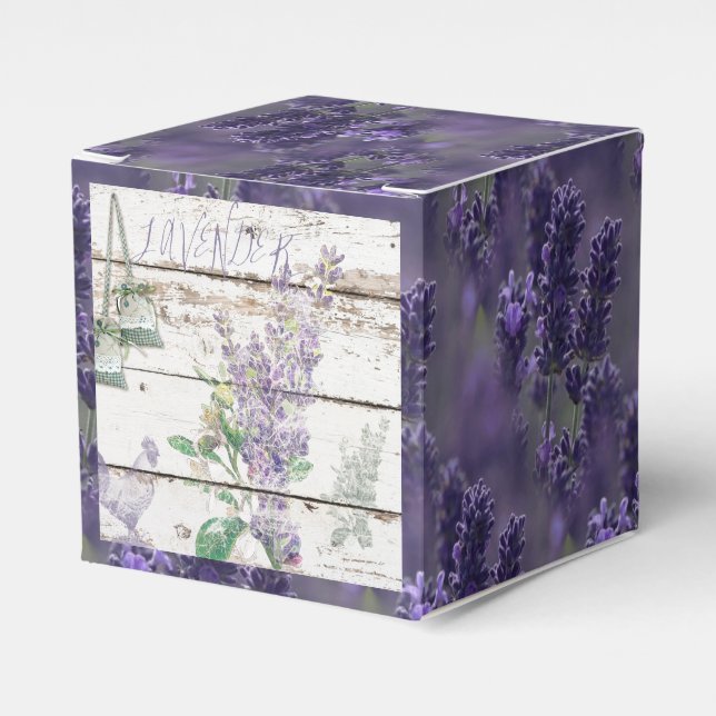 Vintage Lavender Favour Box (Front Side)