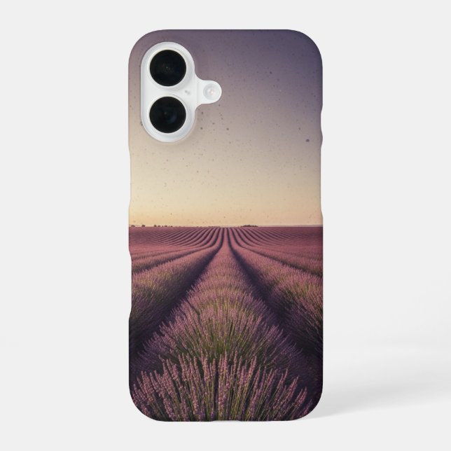 Vintage Lavender Field iPhone 16 Case (Back)