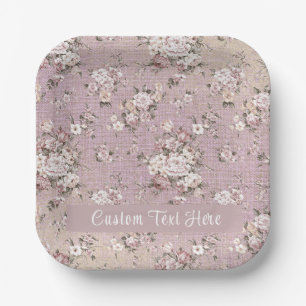 Vintage Lavender Floral Elegant Stylish Paper Plate