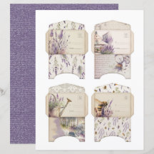 Vintage Lavender Journal Paper Sheet