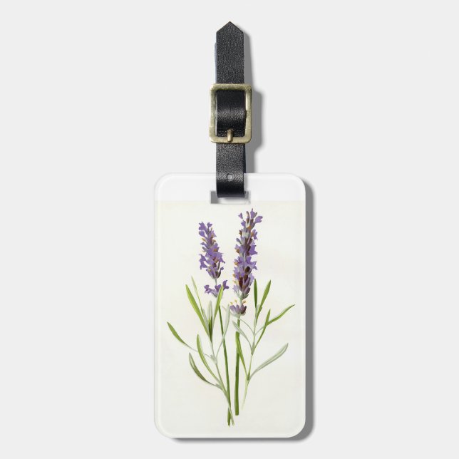 Vintage lavender luggage tag (Front Vertical)