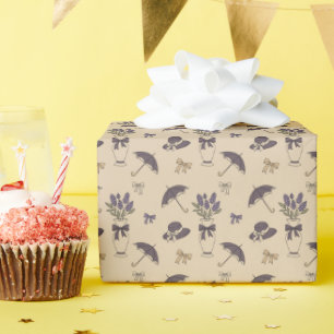 Vintage Lavender Nostalgia Wrapping Paper Roll