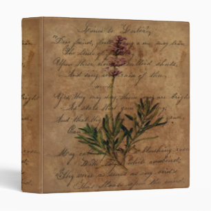 Vintage Lavender on Distressed Writing Paper Binder