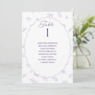 Vintage Lavender Oval Wedding Seating Chart