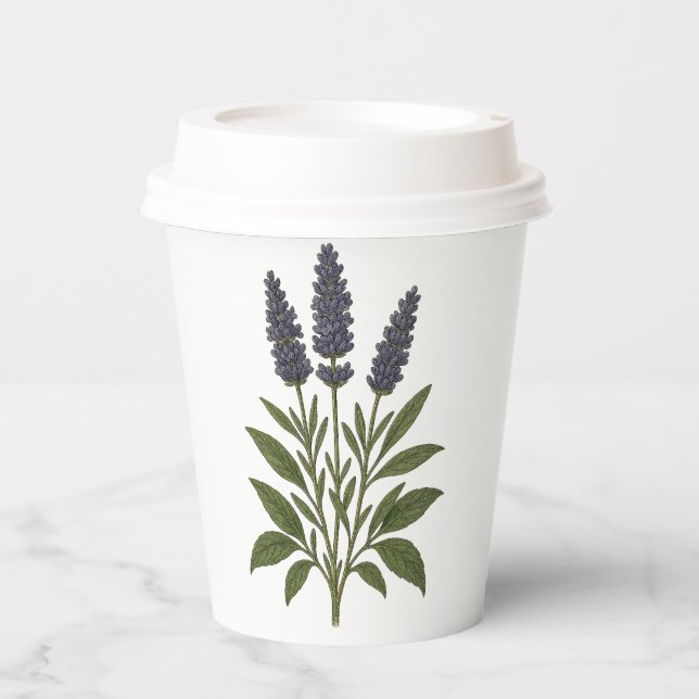 Vintage Lavender Paper Cups (Front)