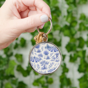 vintage lavender pattern keychain