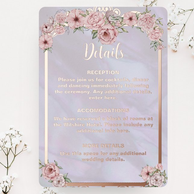 Vintage Lavender Peony Foil Enclosure Card (Creator Uploaded)