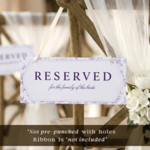 Vintage Lavender Reserved Hanging Chair Sign