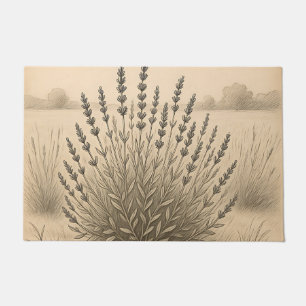 Vintage Lavender Sketch Botanical Serenity Doormat