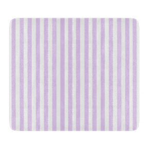 Vintage Lavender & White Stripes Striped Cutting Board
