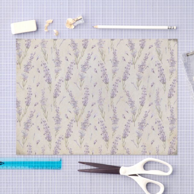 Vintage Lavender Wildflower Tissue Paper (Craft)