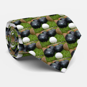 Vintage Lawn Bowls And Jack, Neck Tie