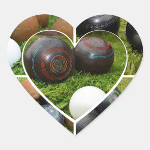 Vintage Lawn Bowls Collection, Heart Sticker