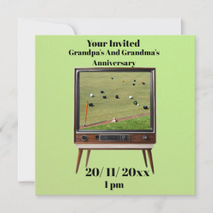 Vintage Lawn Bowls On Telly, Anniversary Save The Date