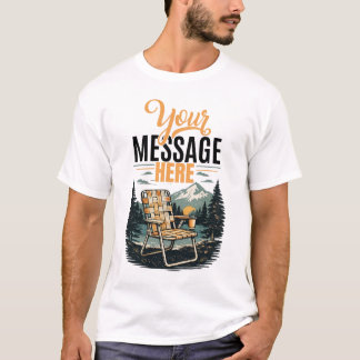 Vintage Lawn Chair Custom Message Summer Graphic T-Shirt