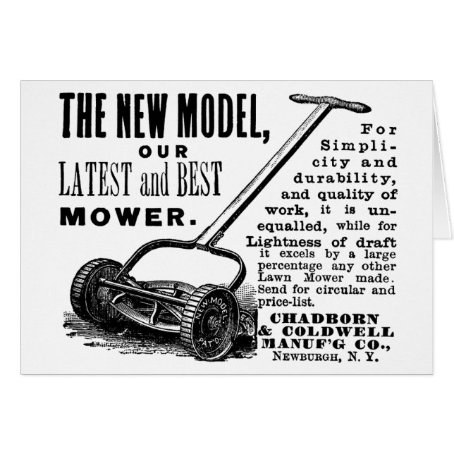 Vintage lawn mower advert (Front Horizontal)