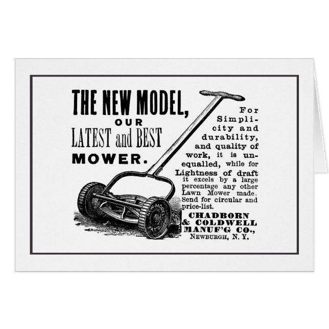 Vintage lawn mower advert (Front Horizontal)