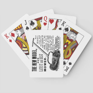 Vintage lawn mower advert playing cards