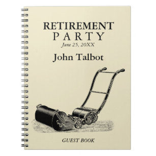 Vintage Lawn Mower Retirement Party Guest Book