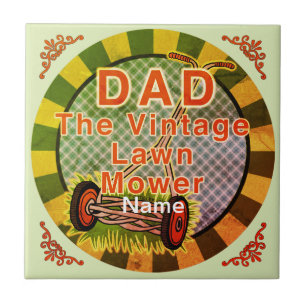 Vintage Lawn Mower  Tile