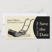 VINTAGE LawnMower Retirement Party Save the Date 2