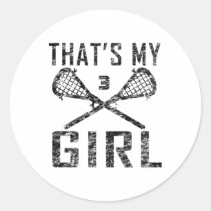 Vintage Lax That's My Girl Lacrosse Mom #3 Classic Round Sticker