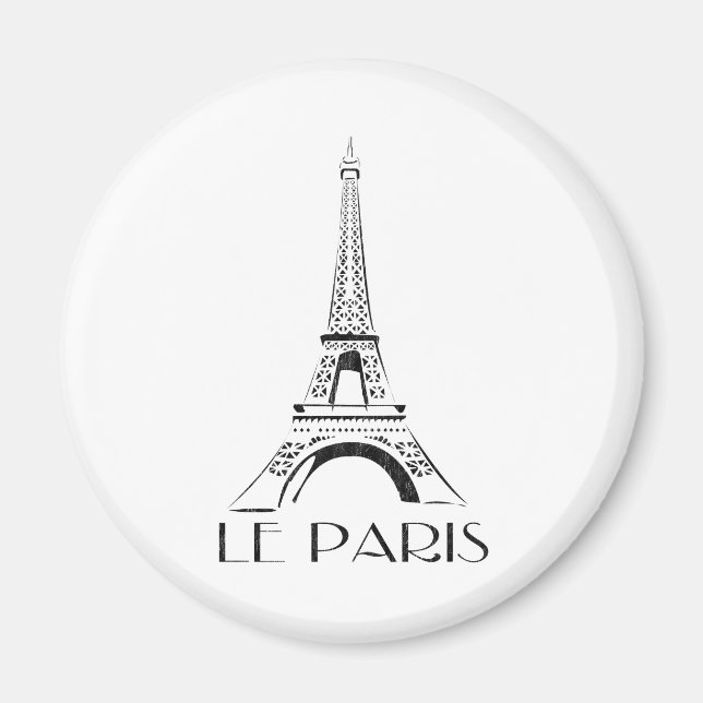 vintage le paris eiffel tower magnet (Front)