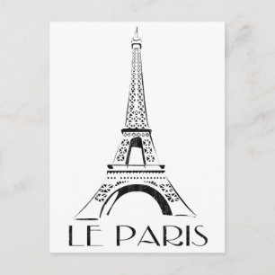 vintage le paris eiffel tower postcard