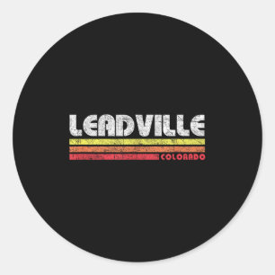 Vintage leadville colorado retro mountain bike classic round sticker