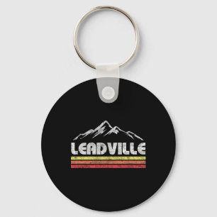 Vintage Leadville Colorado Retro Mountain Bike Ski Keychain