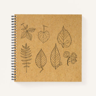 Vintage Leaf Art Illustrated Leaves Notebook