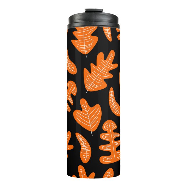 Vintage Leaf Exotic Plants Pattern Thermal Tumbler (Front)