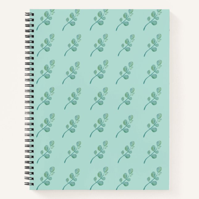 Vintage Leaf Floral  Notebook (Front)