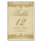 Vintage Leaf Scroll Wedding Table Number
