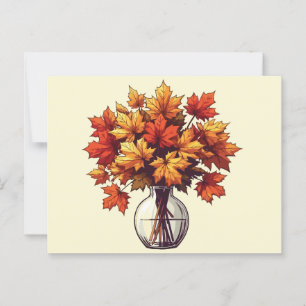 Vintage leafs pot postcard