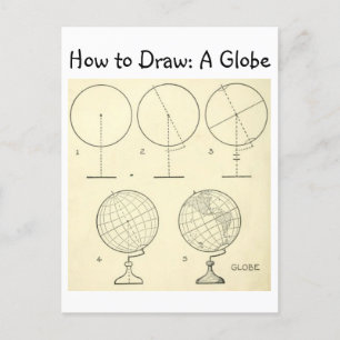 Vintage Learn How to Draw a Globe Postcard