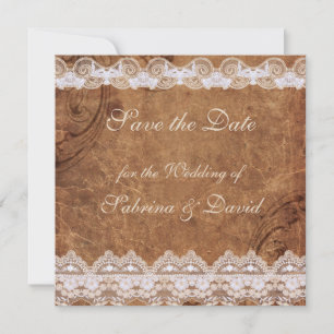 Vintage Leather and Lace Save the Date
