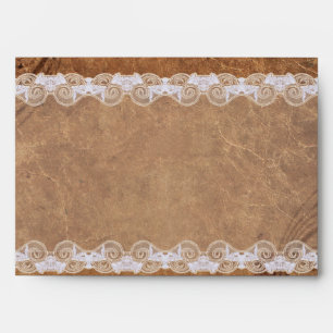 Vintage Leather and Lace Wedding Envelope