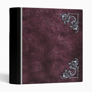 Vintage leather embellished purple Leather binder