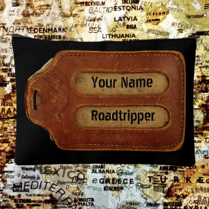 Vintage Leather ID Tag Accessory Pouch