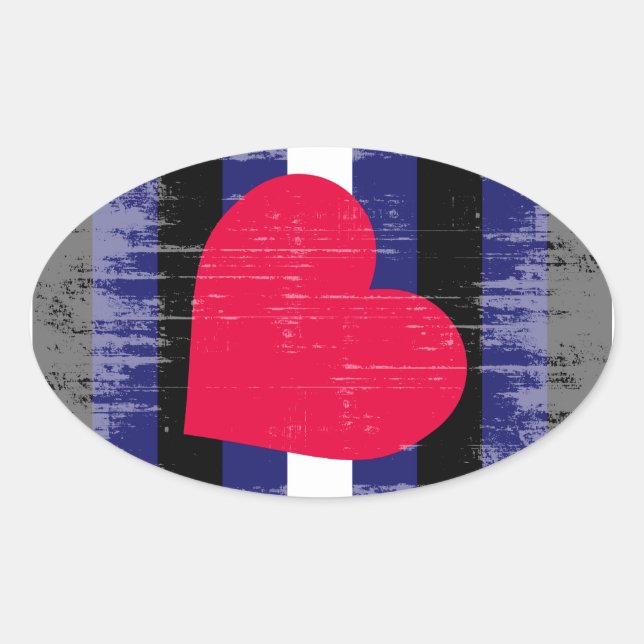 Vintage Leather Pride Oval Sticker (Front)