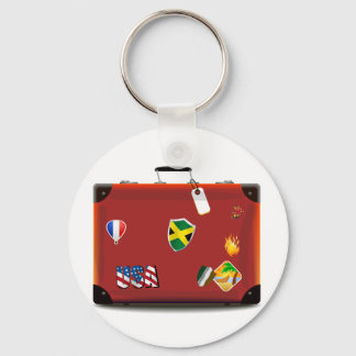 Vintage Leather Suitcase Keychain