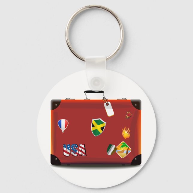 Vintage Leather Suitcase Keychain (Front)