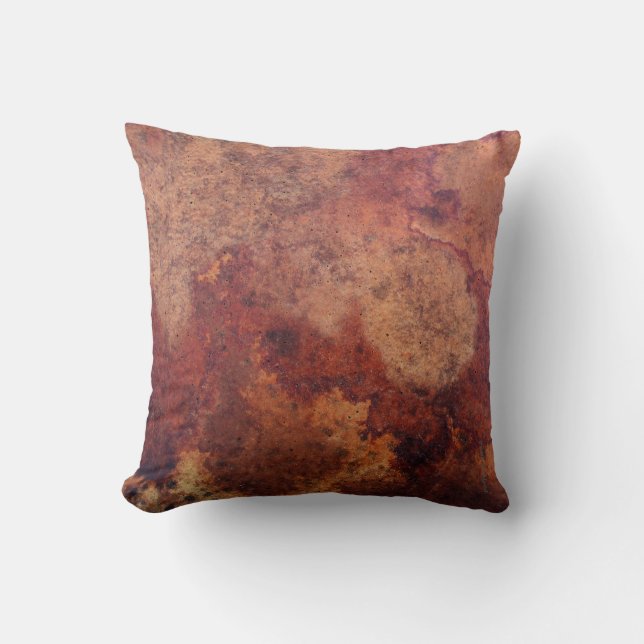 Vintage Leather Throw Pillow (Front)