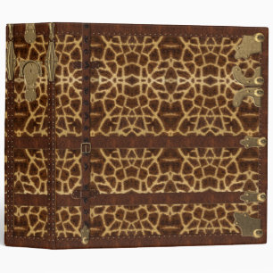 Vintage Leather Tribal Giraffe Animal Print Binder