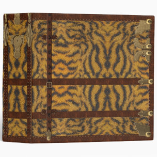 Vintage Leather Tribal Tiger Animal Print Binder