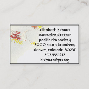 Vintage Leaves Asian Style Business Cards