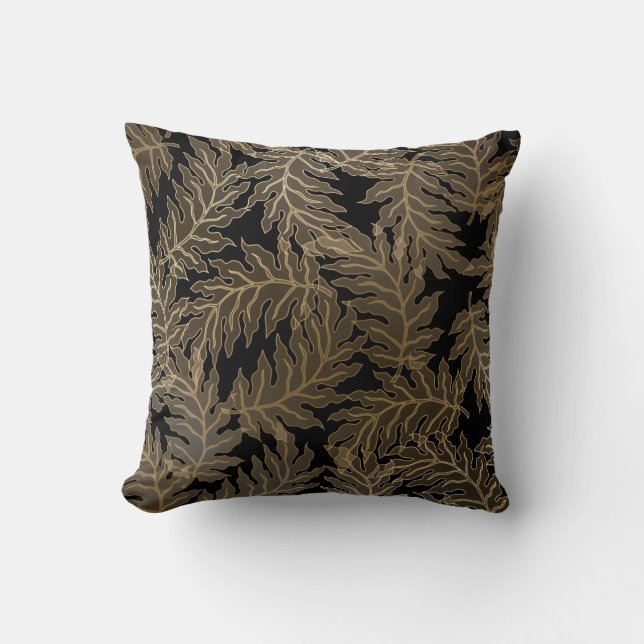 Vintage leaves Baroque  Throw Pillow (Front)